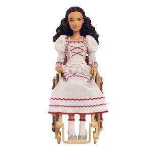 🆕 Mattel Universal Wicked Doll in White Dress with Red Trim Wheelchair Included